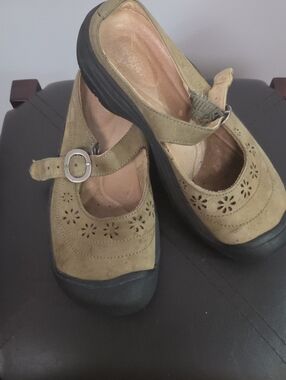 Keen Olive Green Mary Jane Clog with Buckle Strap